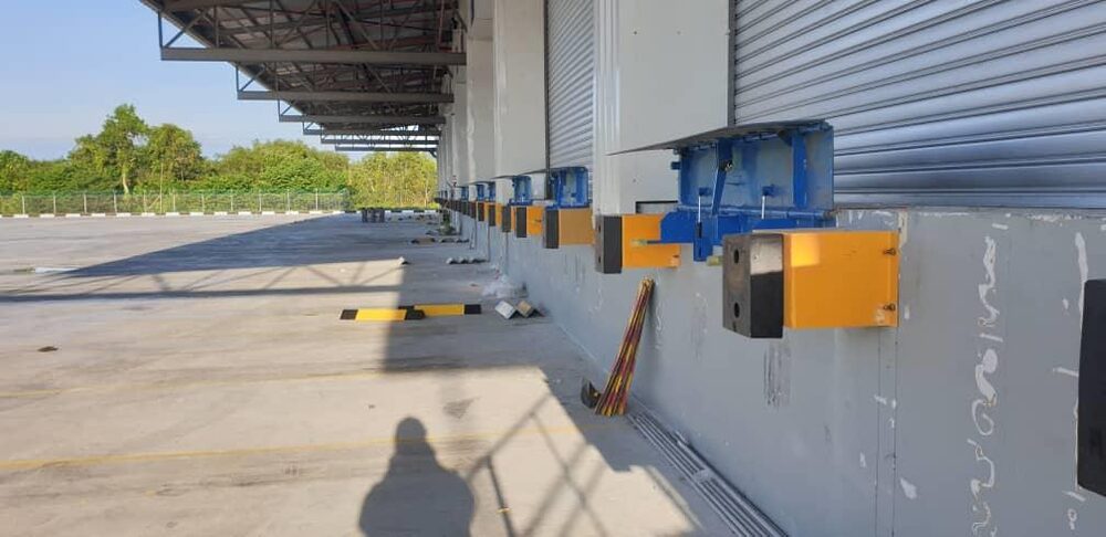 Installing new stopper and push bar at a warehouse in CJ Bio Paka